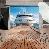 Aperturee - Aperturee Blue Sky Coast Plank Road Ship Natural Sweep Backdrop
